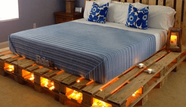 DIY LED Pallet Bed